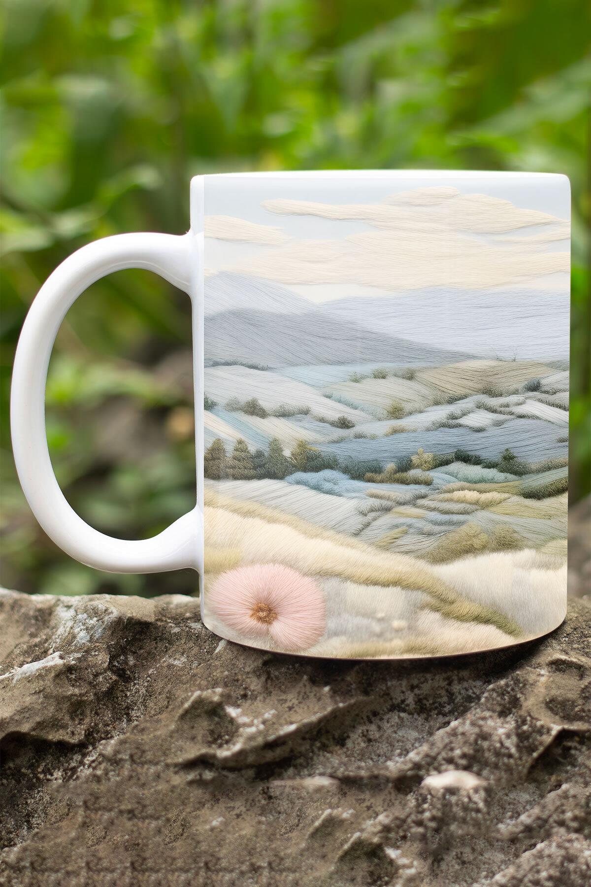 Deniz Kızı Okyanus 3D Tasarım Görünümlü Baskılı Kupa Bardak Mug