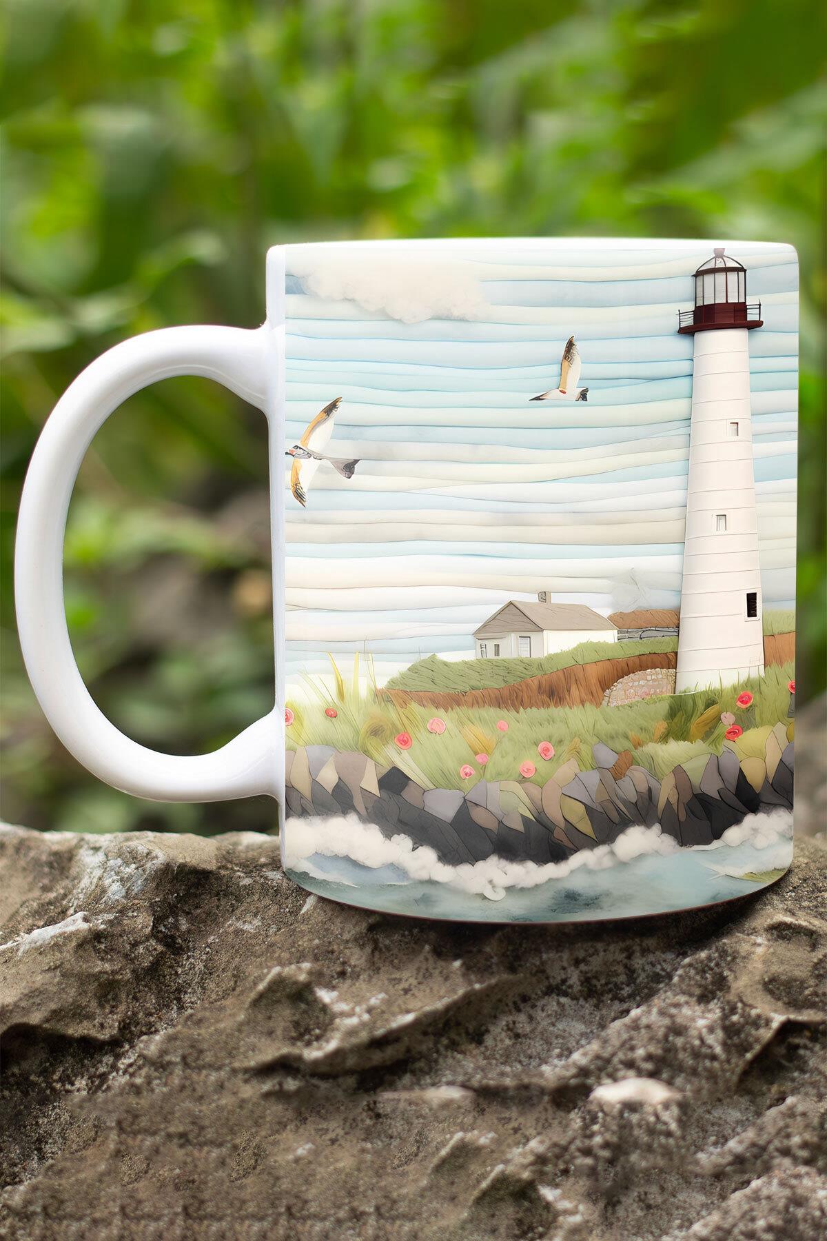 Deniz Kızı Okyanus 3D Tasarım Görünümlü Baskılı Kupa Bardak Mug