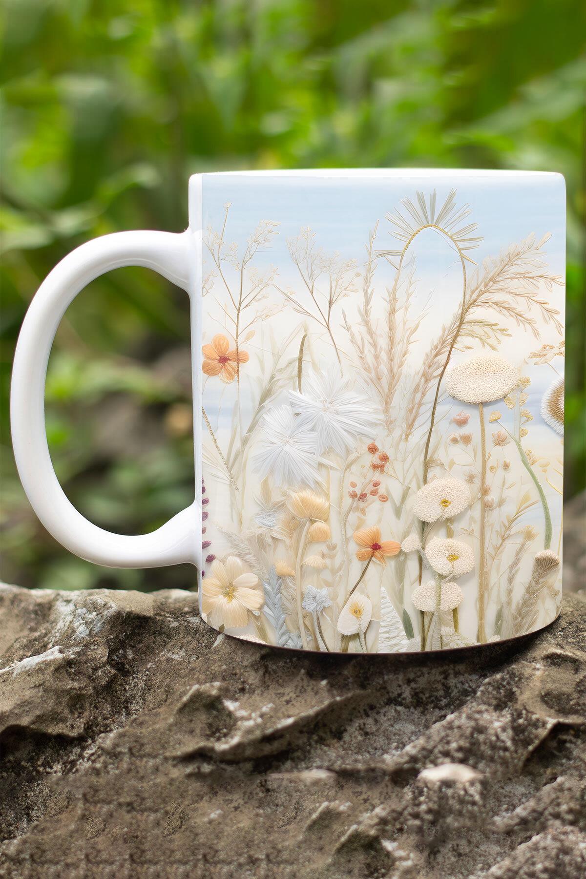 Deniz Kızı Okyanus 3D Tasarım Görünümlü Baskılı Kupa Bardak Mug