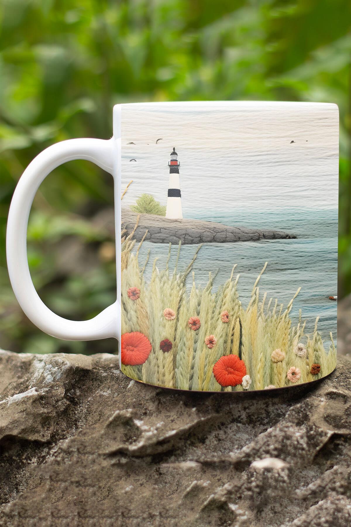 Deniz Kızı Okyanus 3D Tasarım Görünümlü Baskılı Kupa Bardak Mug