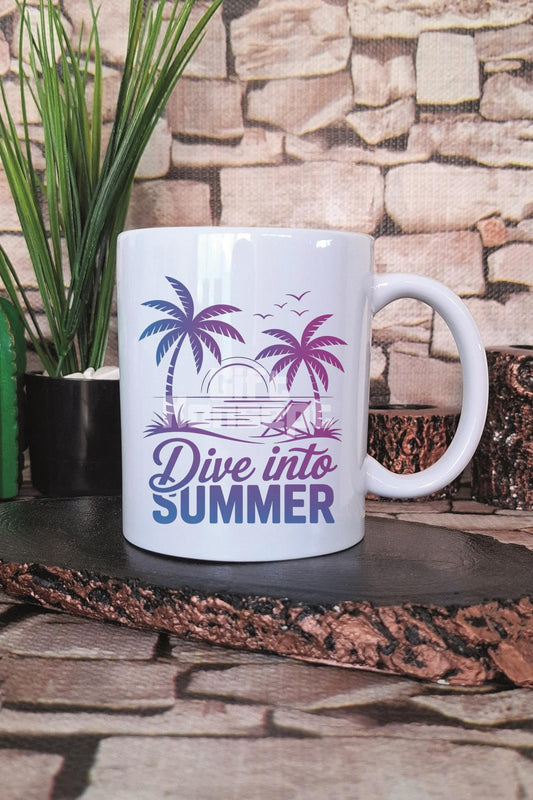 Dive İnto Summer Baskılı Hediyelik Kupa Bardak