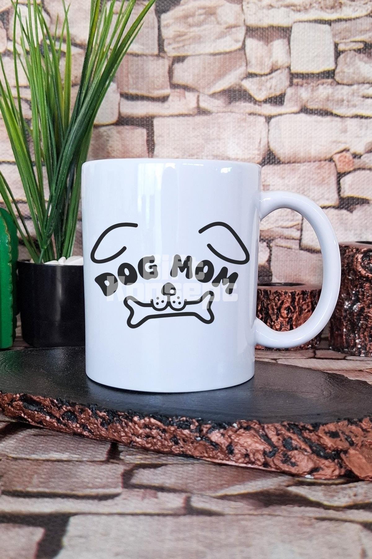 Dog Mom Köpeksever Hediyelik Baskılı Çay Kahve Sunum Kupa Bardak
