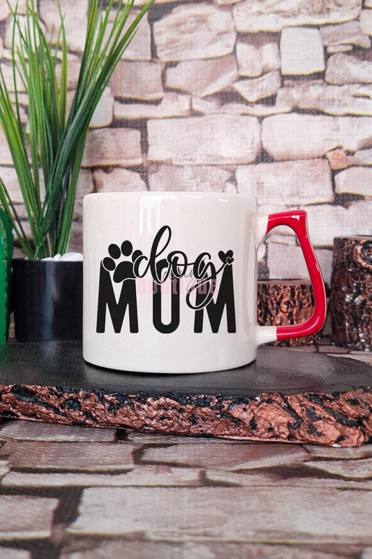 Dog Mom Temalı Köpek Annesi Köpeksever Hediyelik Kulplu Kupa Bardak