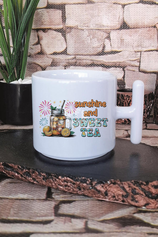 Drink Up Beaches Baskılı T Kulplu Latte Fincanı Kupa Bardak