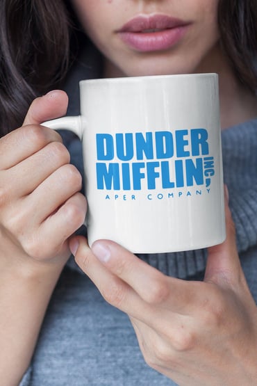 Dunder Mifflin Blue The Office Baskılı Kupa Bardak