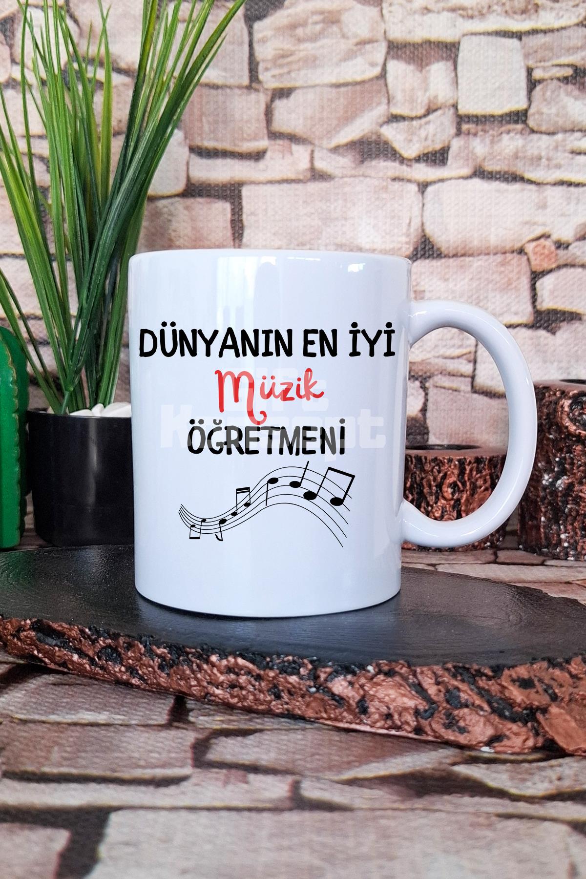 Dünyanın En İyi Müzik Öğretmeni Baskılı Doğum Günü Öğretmenler Günü Hediye Kupa Bardak