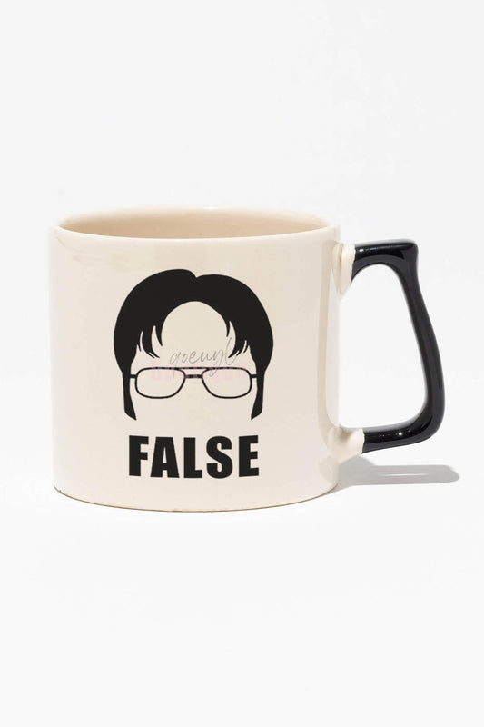 Dwight False Baskılı | The Office Hediyelik | Siyah Kulplu Modern Seramik Kupa