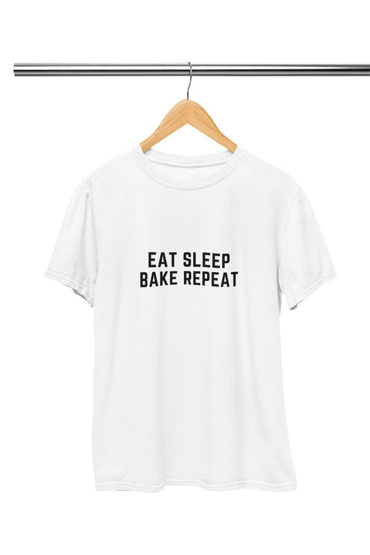 Eat Sleep Bake Baskılı T Shirt