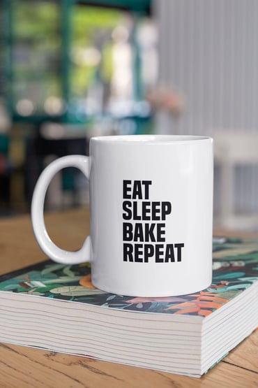 Eat Sleep Bake Repeat Baskılı Kupa Bardak