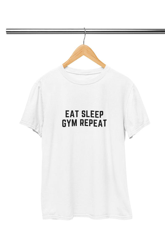Eat Sleep Gym Baskılı T Shirt
