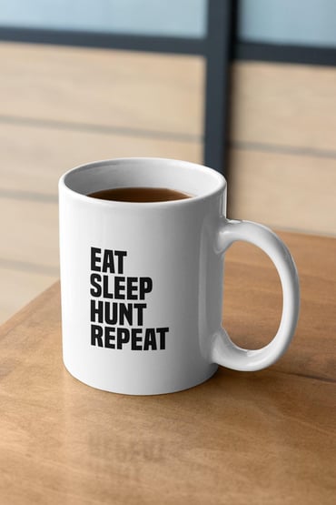 Eat Sleep Hunt Repeat Baskılı Kupa Bardak