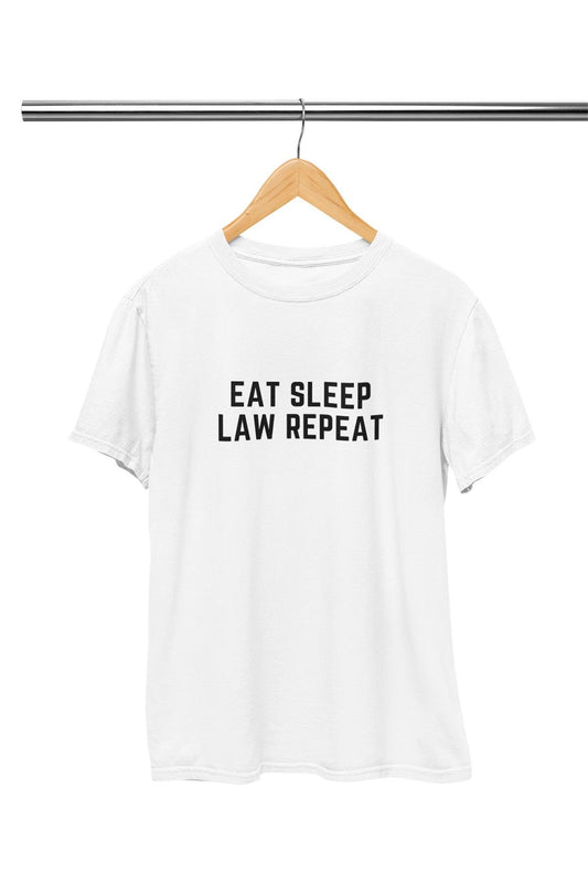 Eat Sleep Law Baskılı T Shirt