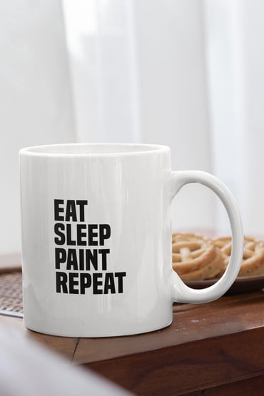 Eat Sleep Paint Repeat Baskılı Kupa Bardak