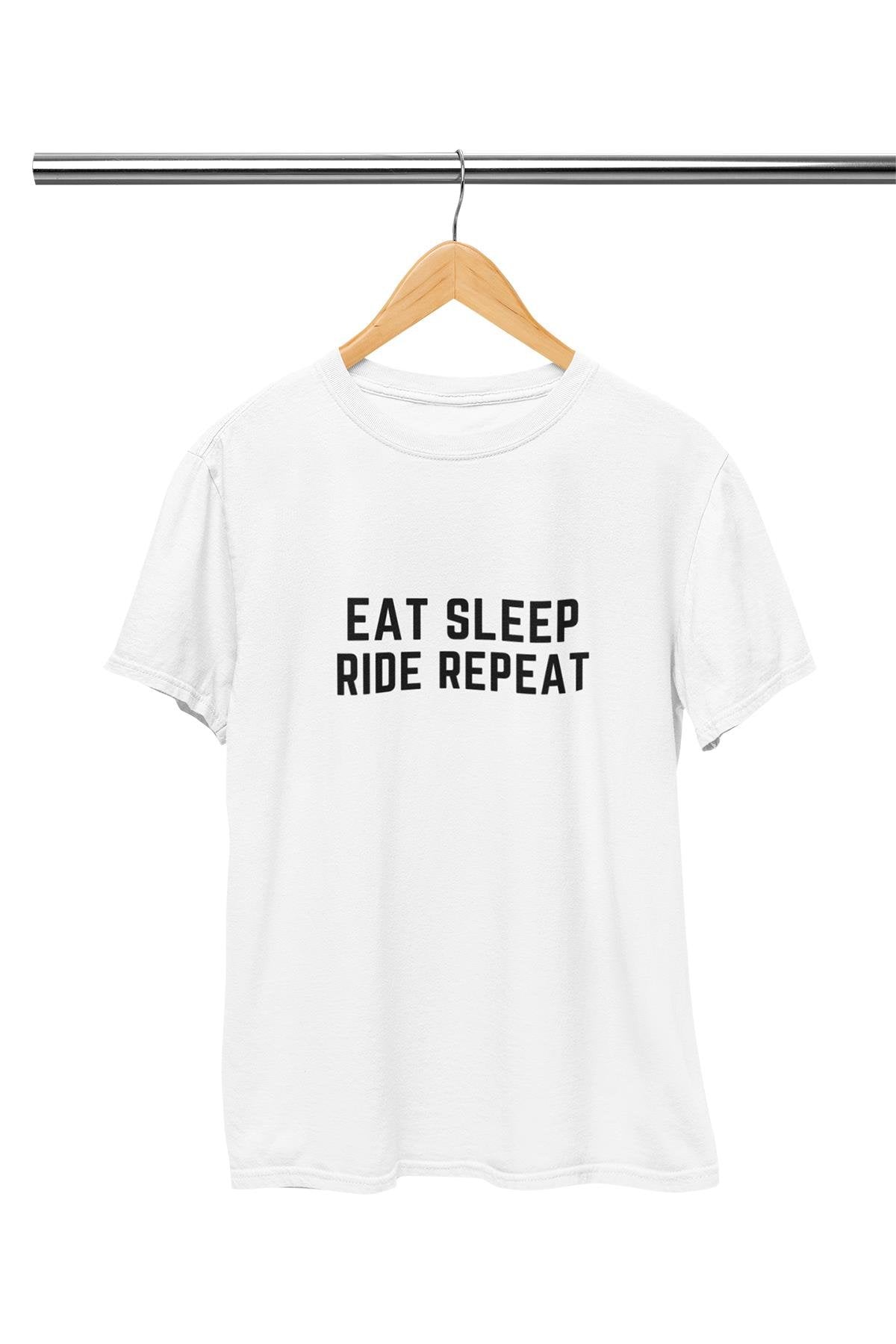 Eat Sleep Ride Baskılı T Shirt