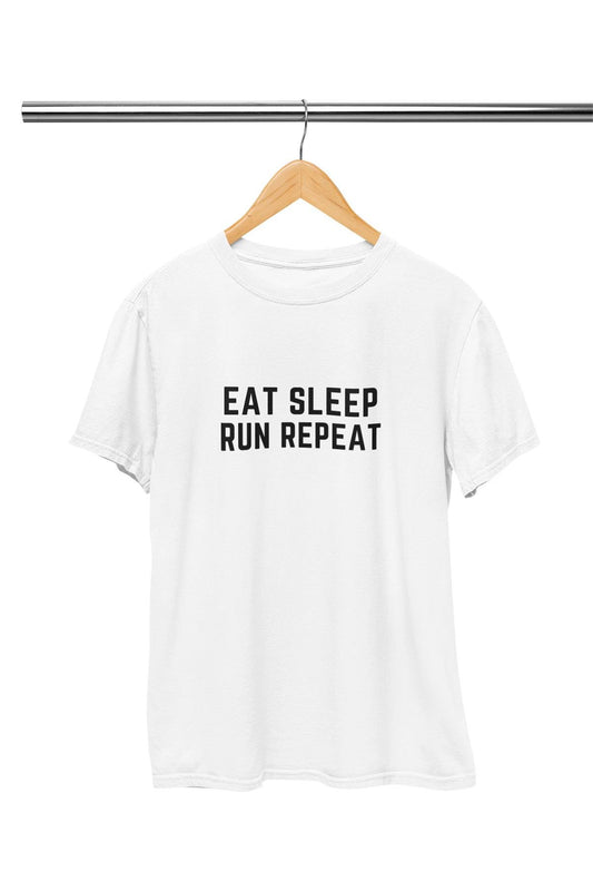 Eat Sleep Run Baskılı T Shirt
