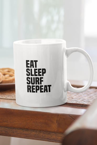 Eat Sleep Surf Repeat Baskılı Kupa Bardak