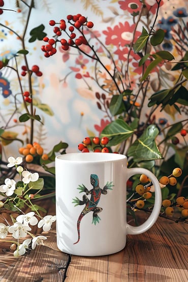 Egzotik Bukalemun Baskılı Kupa Bardak