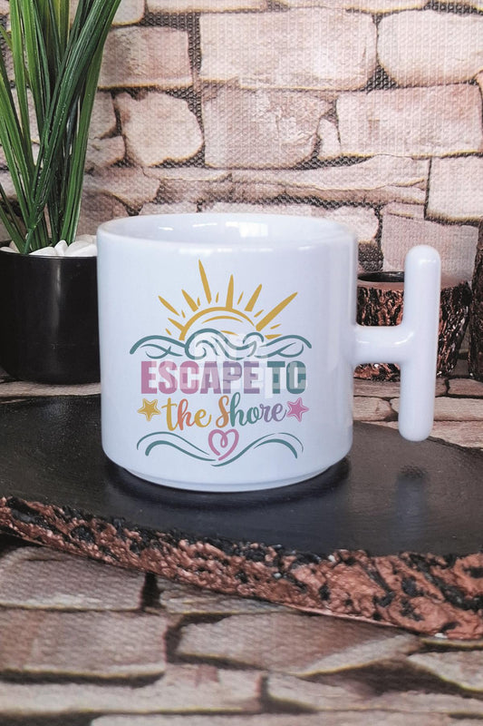 Escape To The Baskılı T Kulplu Latte Fincanı Kupa Bardak