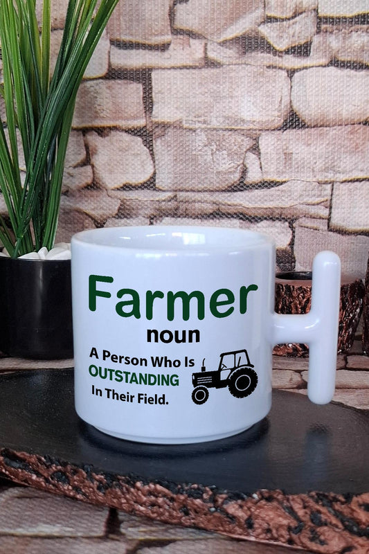 Farmer Noun Outstanding Baskılı Çiftçi Hediyelik T Kulplu Latte Fincanı Kupa Bardak