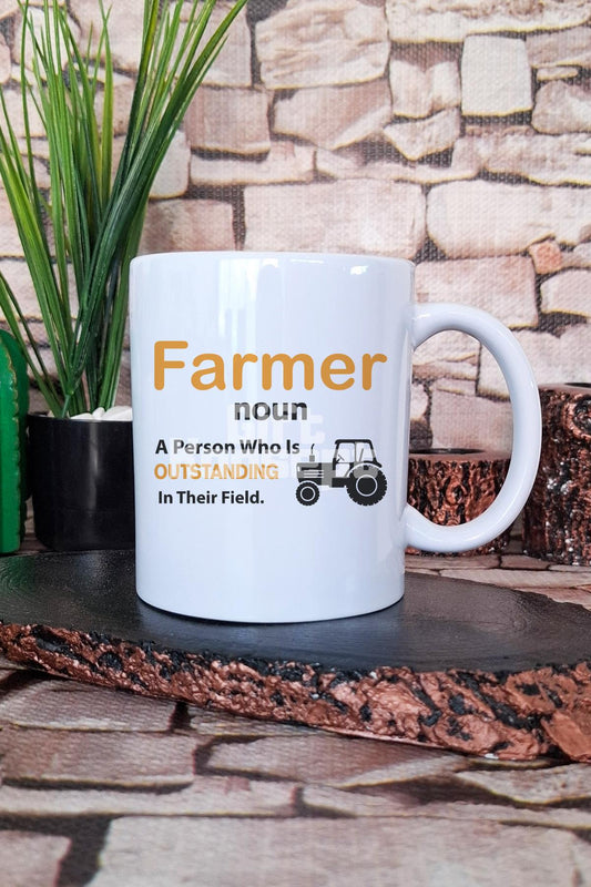 Farmer Noun Outstanding Baskılı Çiftçi Hediyelik Baskılı Çay Kahve Sunum Kupa Bardak
