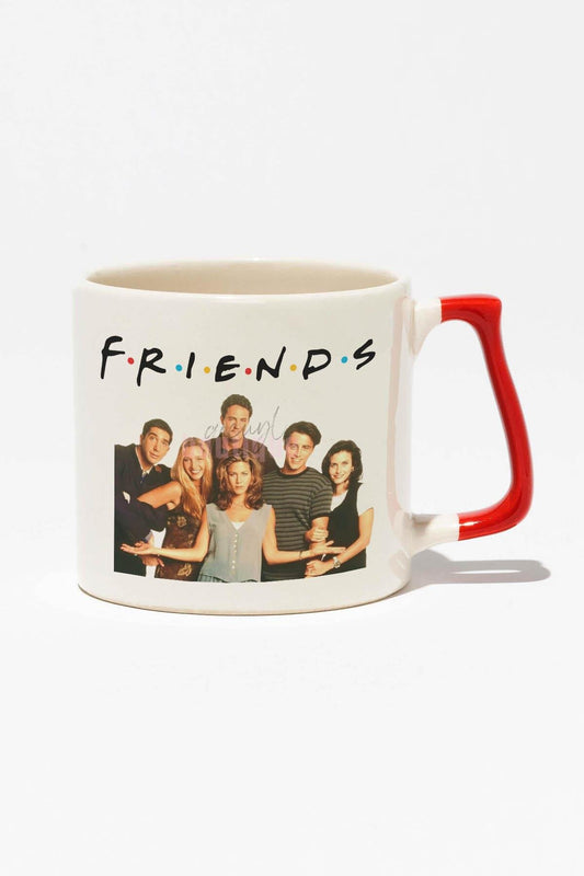 Friends Baskılı | Phoebe Ross Chandler Hediyelik | Kırmızı Kulplu Modern Seramik Kupa
