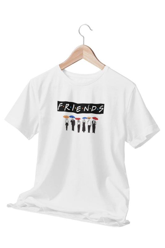 Friends Baskılı Sevgili, Eş, Özel Gün Hediye Beyaz Unisex T-Shirt No:1