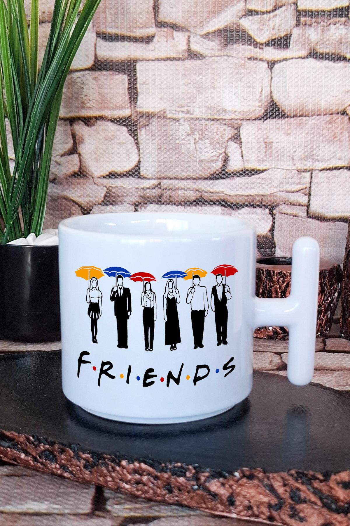 Friends Ross Phoebe Chandler Monica Rachel Joey Friends Baskılı T Kulplu Latte Fincanı Kupa Bardak