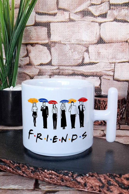 Friends Ross Phoebe Chandler Monica Rachel Joey Friends Baskılı T Kulplu Latte Fincanı Kupa Bardak
