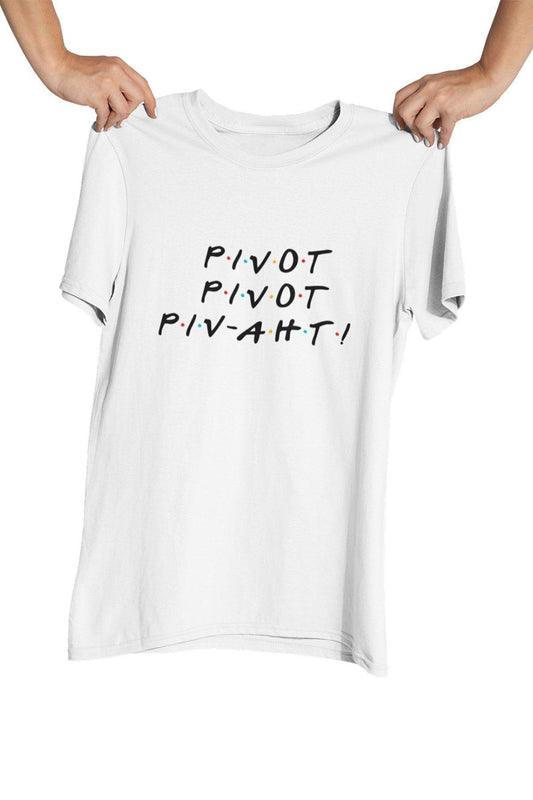 Friends Ross Pivot Funny Baskılı Hediyelik Eğlenceli Beyaz Unisex T-Shirt