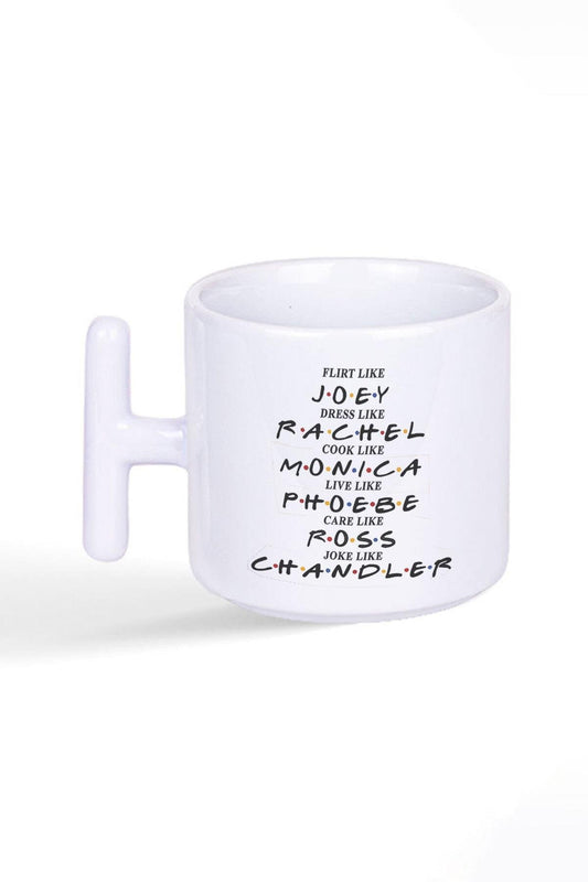 Friends Ross Rachel Joey Phoebe Chandler Monica Baskılı Latte Fincanı T Kulplu Kupa Bardak