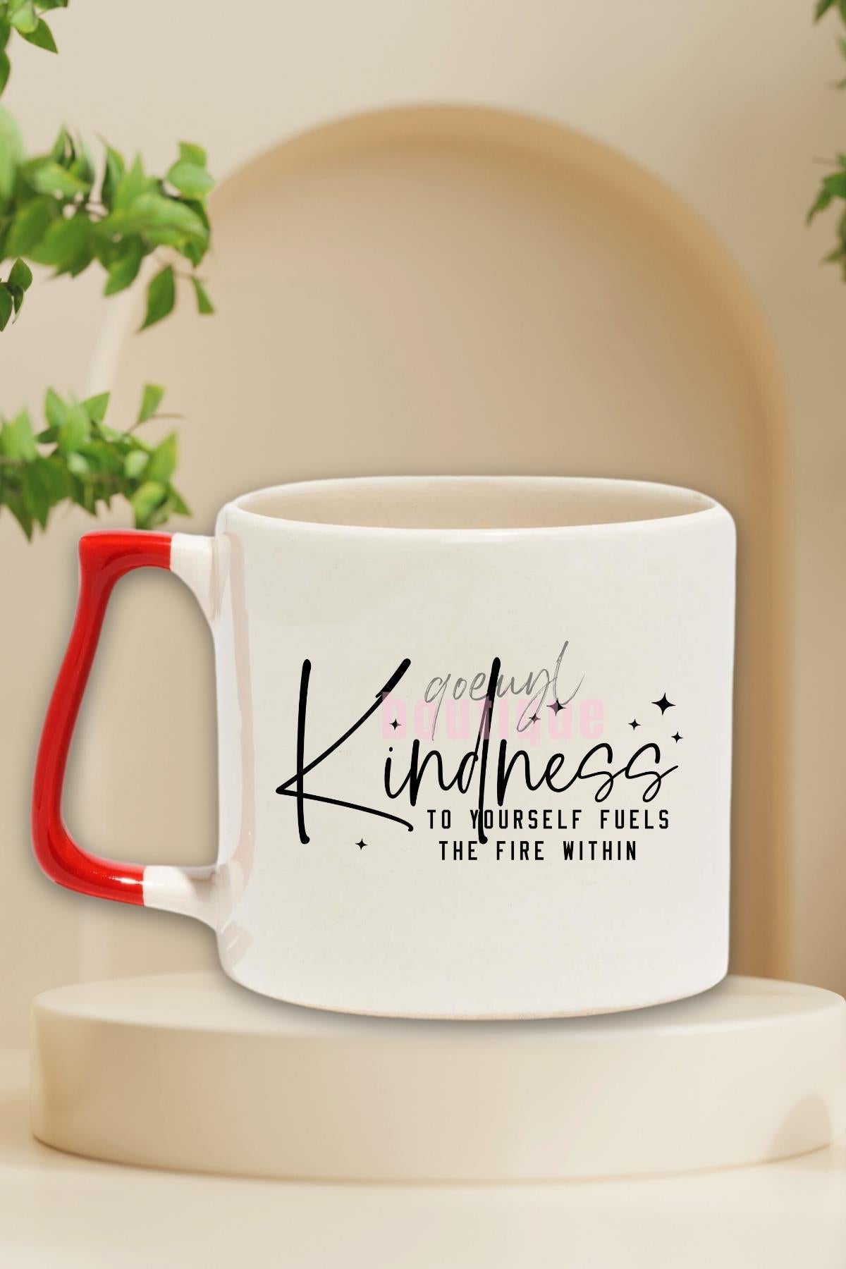 Fuels Kindness To Yourself Yazılı Kendine Şefkat Olumlaması Hediyelik Kulplu Kupa Bardak