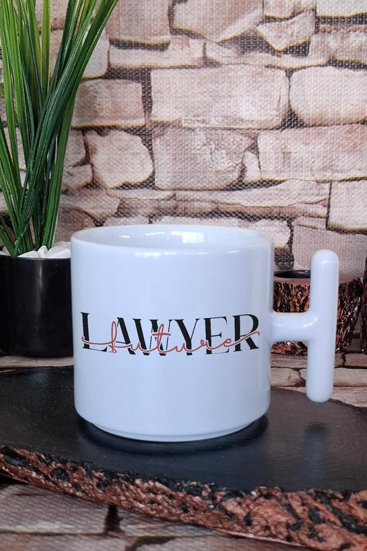 Future Lawyer Baskılı Hukuk Öğrencisi Hediye Baskılı T Kulplu Latte Fincanı Kupa Bardak