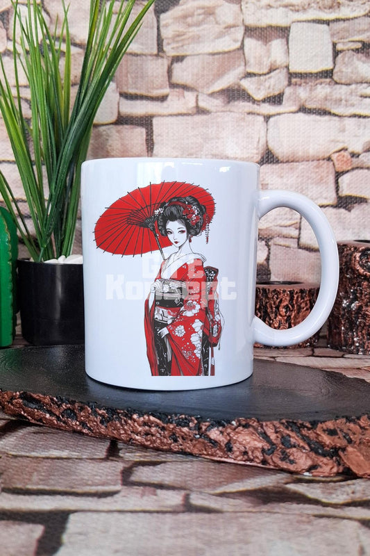 Geleneksel Japon Kız Kimono 1 Baskılı Anime Manga Hediyelik Baskılı Çay Kahve Sunum Kupa Bardak