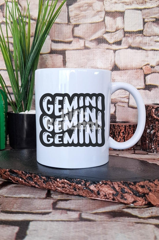 Gemini Retro Outline Baskılı İkizler Burcu Astroloji Hediyelik Baskılı Çay Kahve Sunum Kupa Bardak