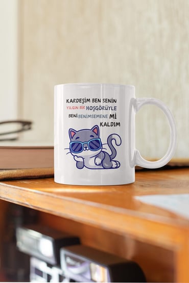 Gibi Dizisi Replikler-4 Baskılı Eğlenceli Komik Hediyelik Beyaz Kupa Bardak