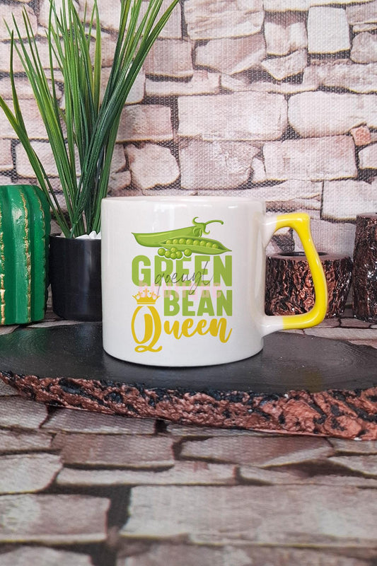 Green Been Queen Vegan Baskılı Hediyelik Kulplu Kupa Bardak
