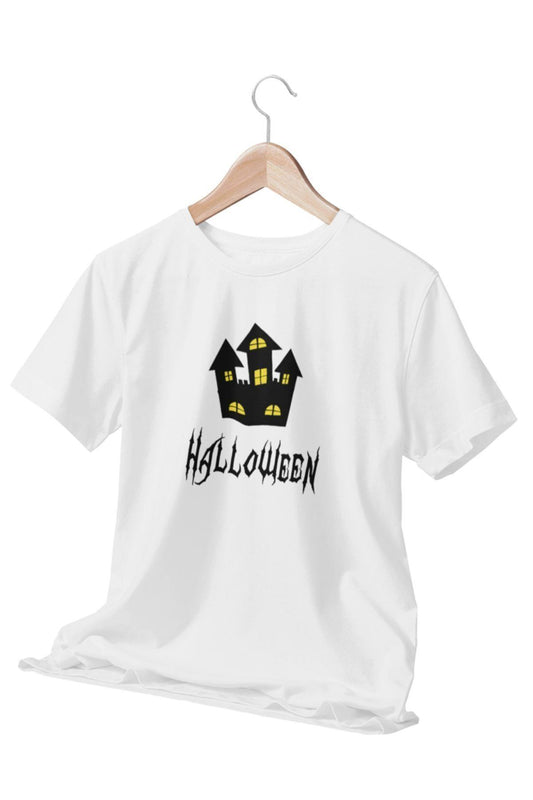 Halloween Baskılı Eğlenceli Hediyelik Beyaz Unisex T-Shirt