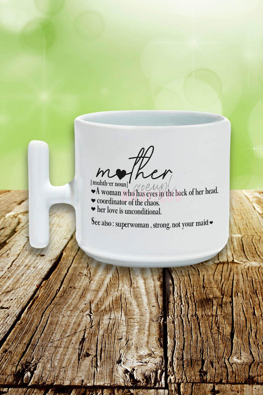 Happy Mother's Day Baskılı Anneler Günü Hediyelik T Kulplu Latte Fincanı Kupa Bardak