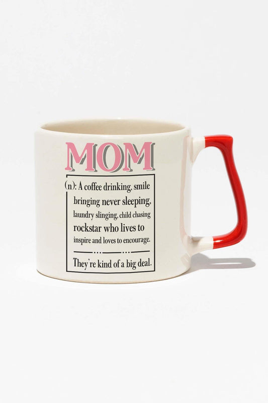 Happy Mother's Day No:2 Baskılı Anneler Günü Hediyelik Kırmızı Kulplu Modern Seramik Kupa