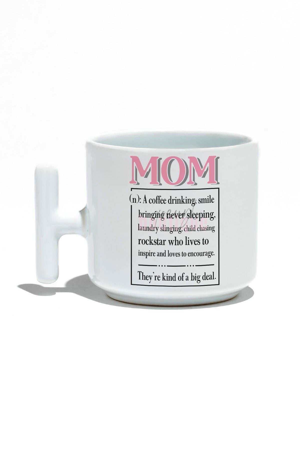 Happy Mother's Day No:2 Baskılı Anneler Günü Hediyelik T Kulplu Latte Fincanı Kupa Bardak