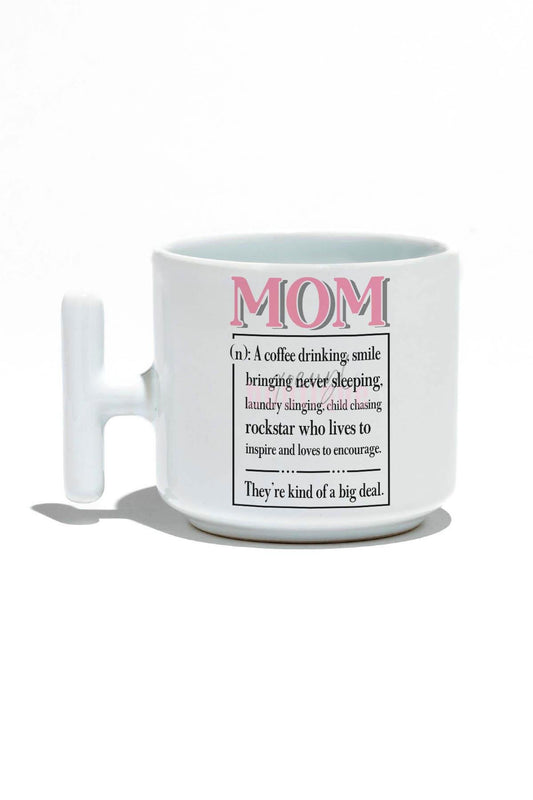 Happy Mother's Day No:2 Baskılı Anneler Günü Hediyelik T Kulplu Latte Fincanı Kupa Bardak