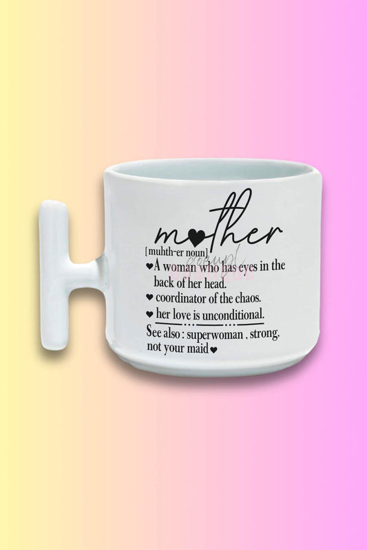 Happy Mother's Day No:3 Baskılı Anneler Günü Hediyelik T Kulplu Latte Fincanı Kupa Bardak