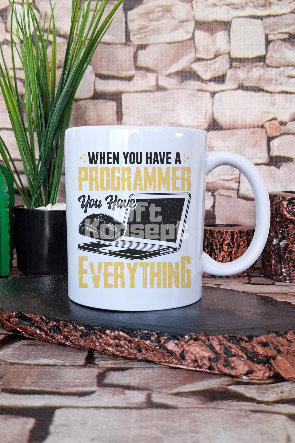 Have A Programmer Have Everything Baskılı Yazılımcı Hediyelik Baskılı Çay Kahve Sunum Kupa Bardak