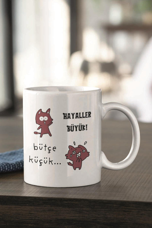 Hayaller Büyük Enerji Sıfır Komik Yazılı Kupa Bardak