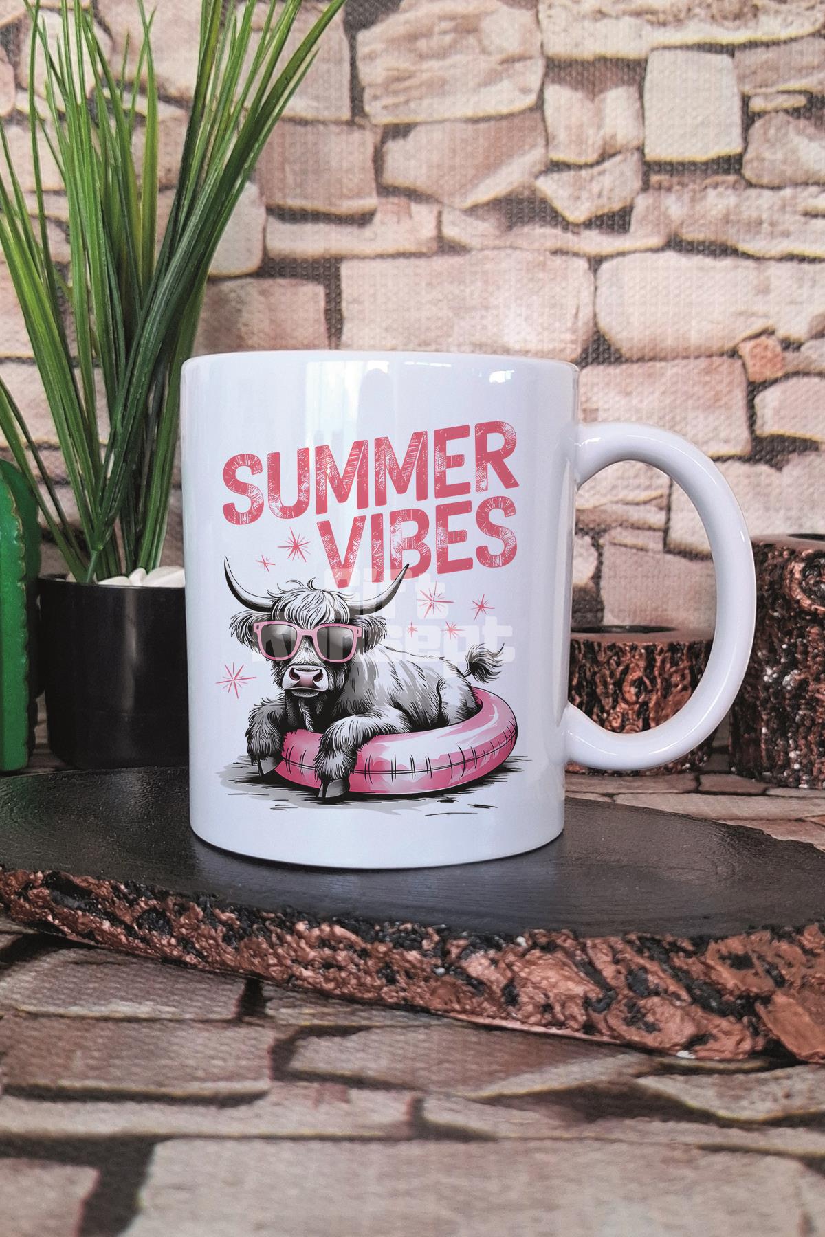 Hello Summer Pembe Flamingolar Baskılı Hediyelik Kupa Bardak