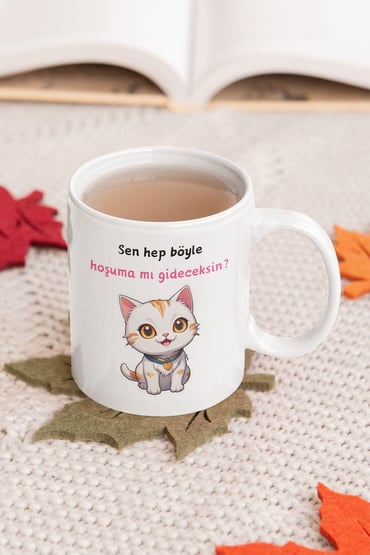 Hep Hoşuma Gideceksin Baskılı Eş, Sevgili, Arkadaşa Hediyelik Eğlenceli Romantik Beyaz Kupa Bardak