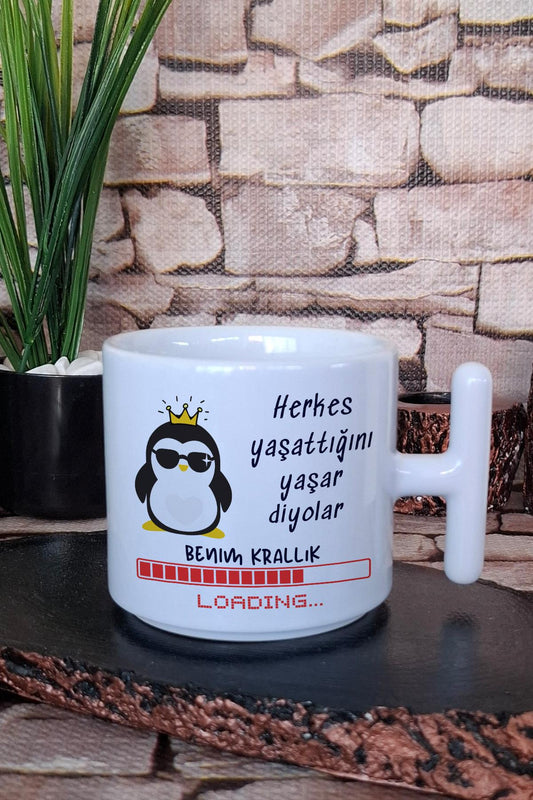 Herkes Yaşattığını Yaşar Diyolar Baskılı Komik Hediyelik T Kulplu Fincan/Kupa Bardak