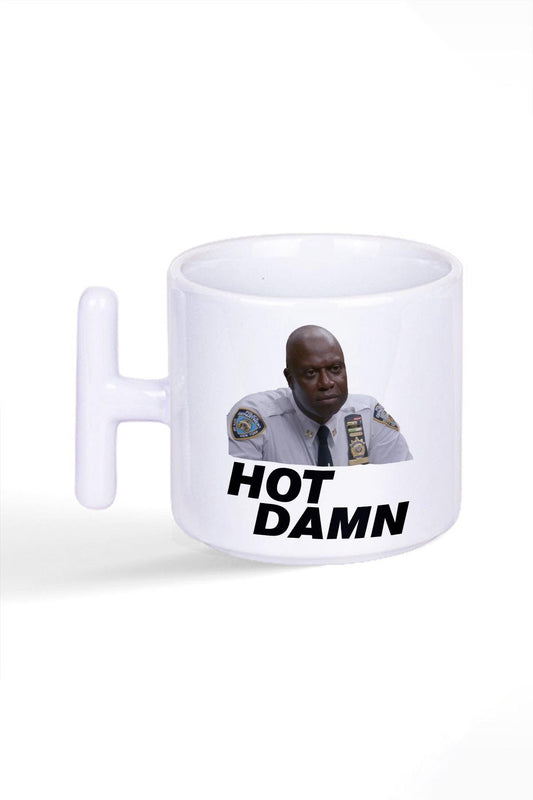 Hot Damn Brooklyn 99 Captain Raymond Hold Baskılı T Kulplu Latte Fincan Kupa Bardak