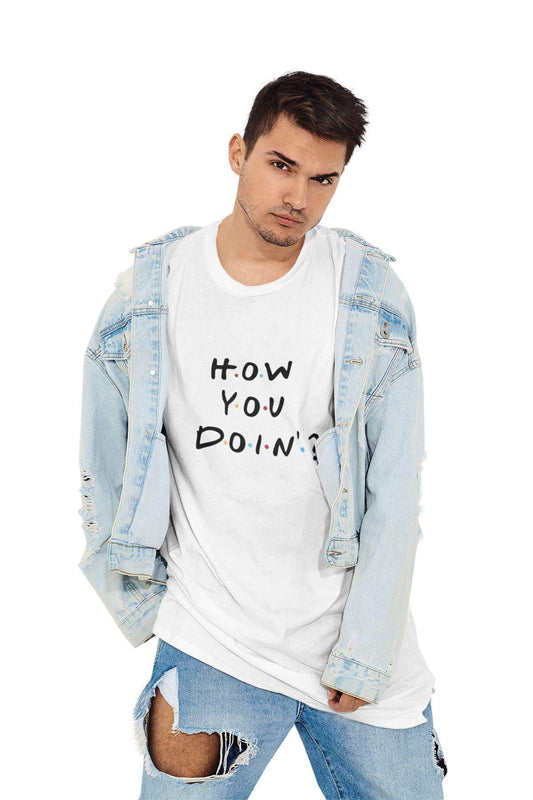 How You Doin Joey Friends Baskılı Hediyelik Eğlenceli Beyaz Unisex T-Shirt