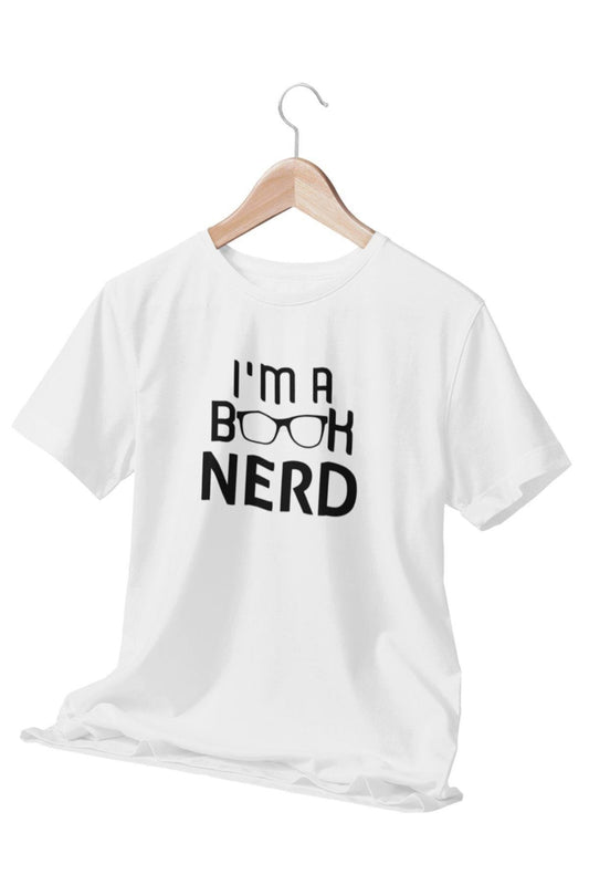 I Am A Book Nerd Baskılı Eğlenceli Hediyelik Beyaz Unisex T-Shirt